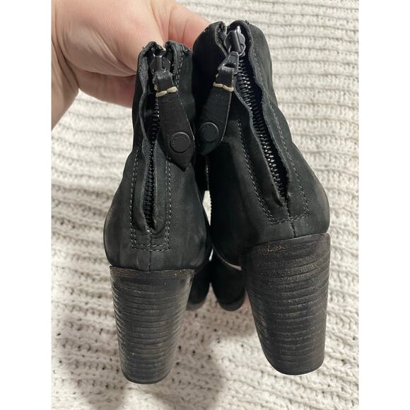 Rag & Bone Newbury Classic Ankle Boots Leather White Piping Womens Size 5 Black - Picture 6 of 10